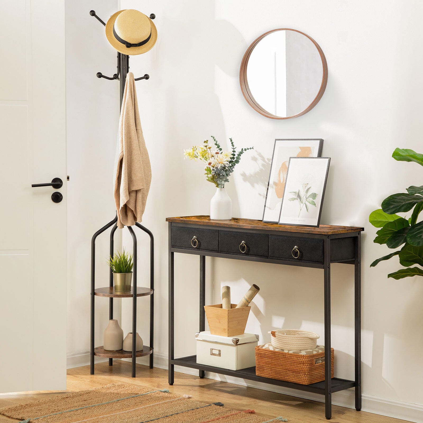 Rena Console Table Hallway Table Rustic