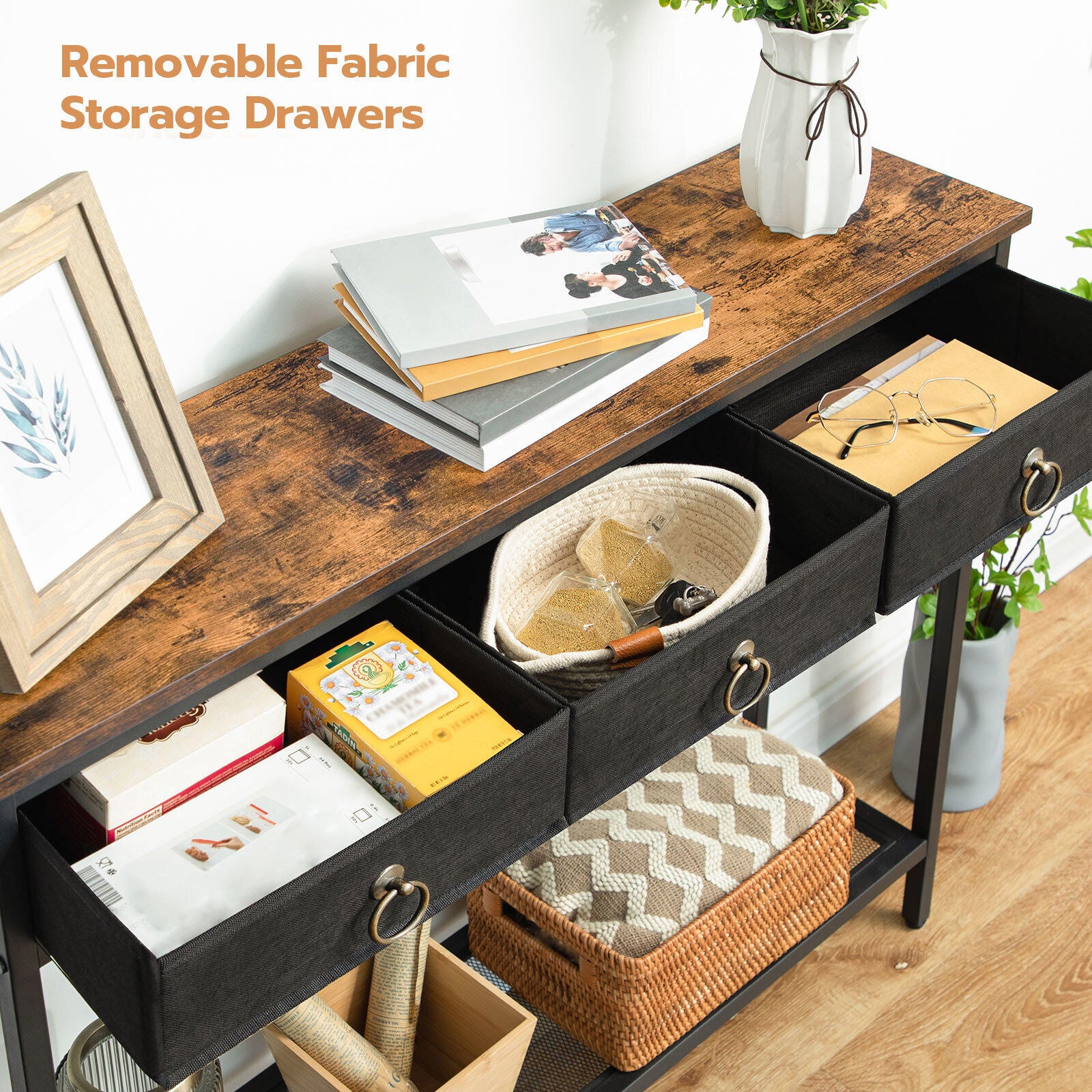 Rena Console Table Hallway Table Rustic