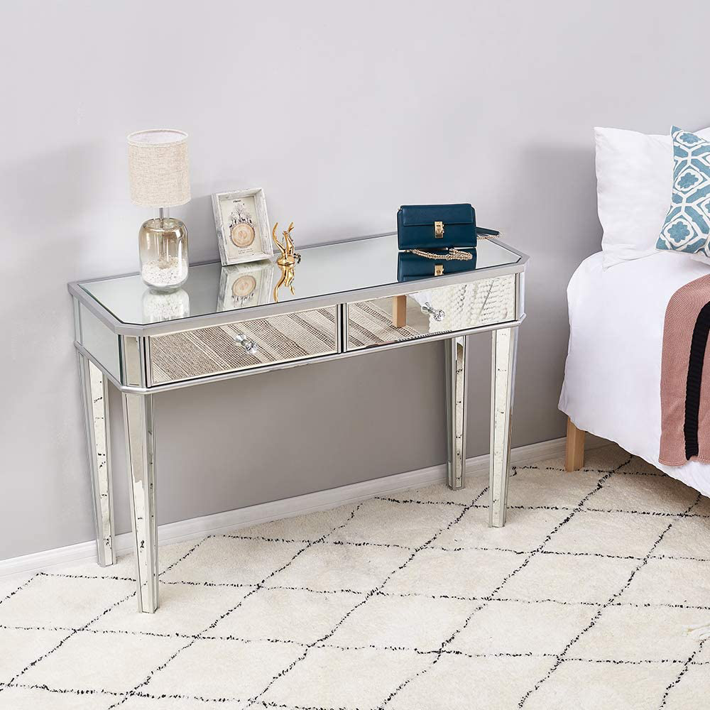 Maya Mirrored Dressing Table Set with Stool  