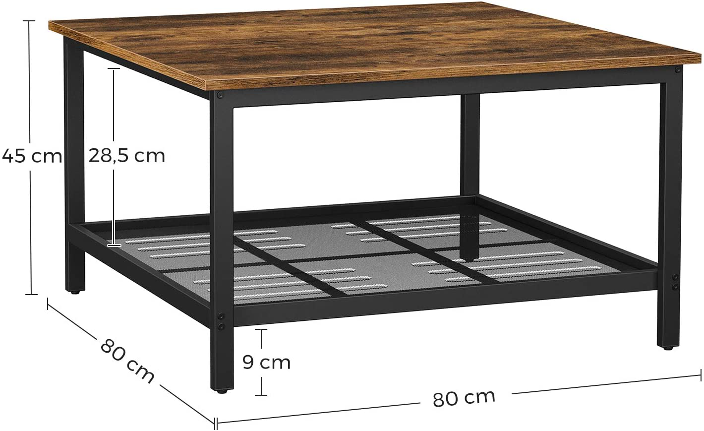 Rena Square Coffee Table with Spacious Table Top