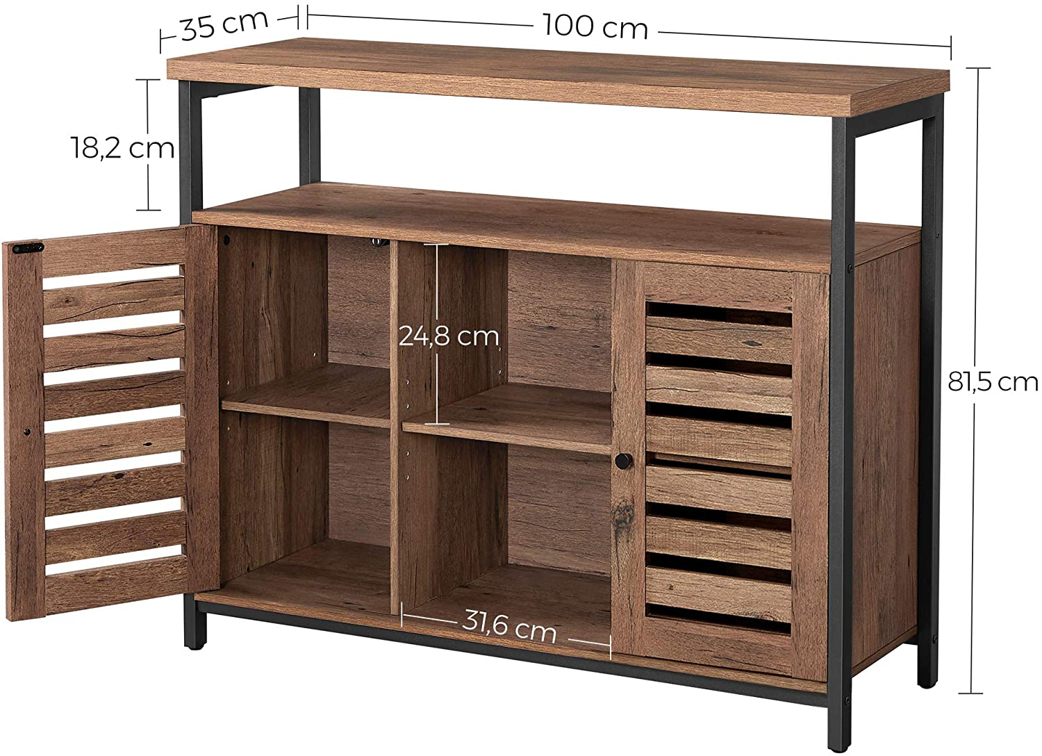 Vanessa Kitchen Storage Cabinet with Cupboard and Shelves