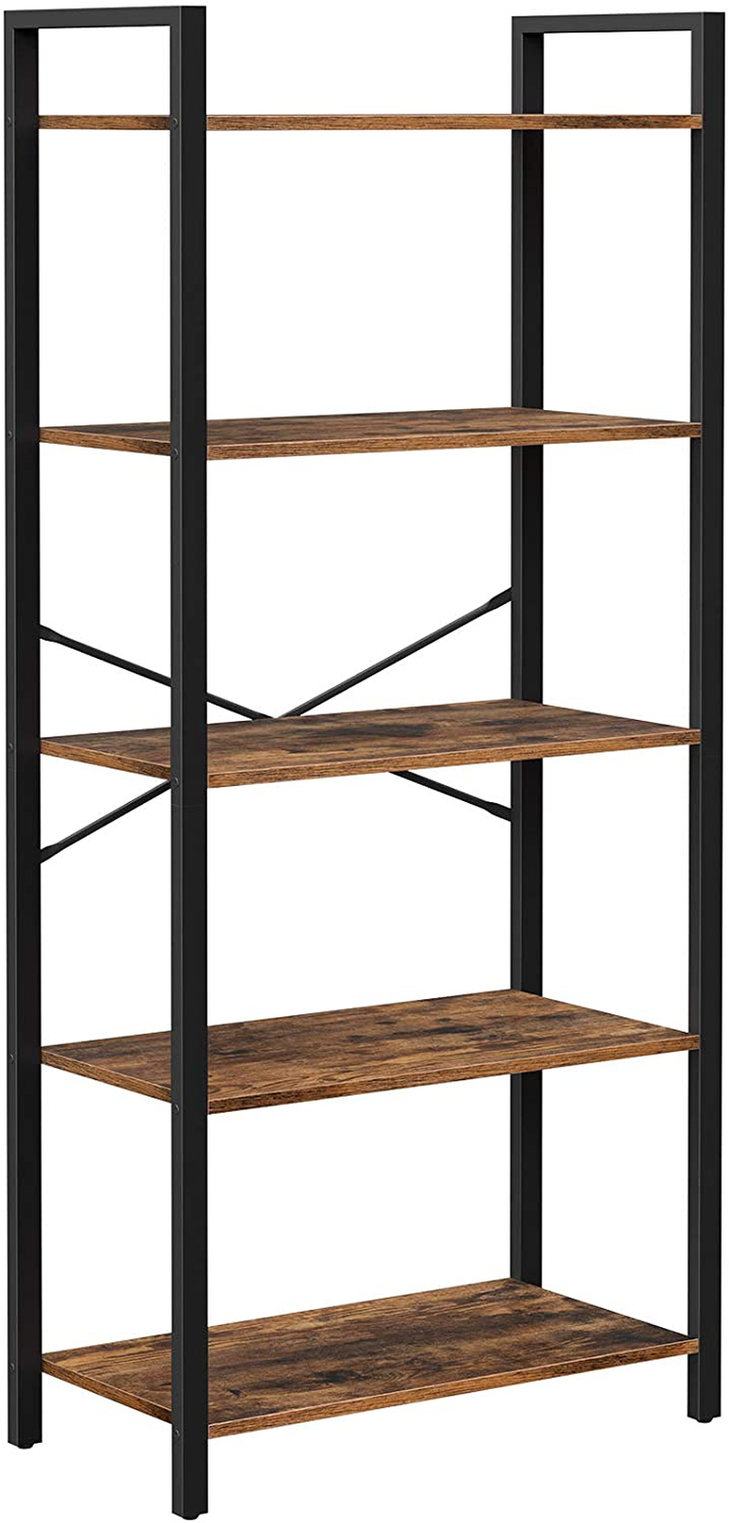 Rena 5-Tier Storage Rack, Bookshelf with Steel Frame