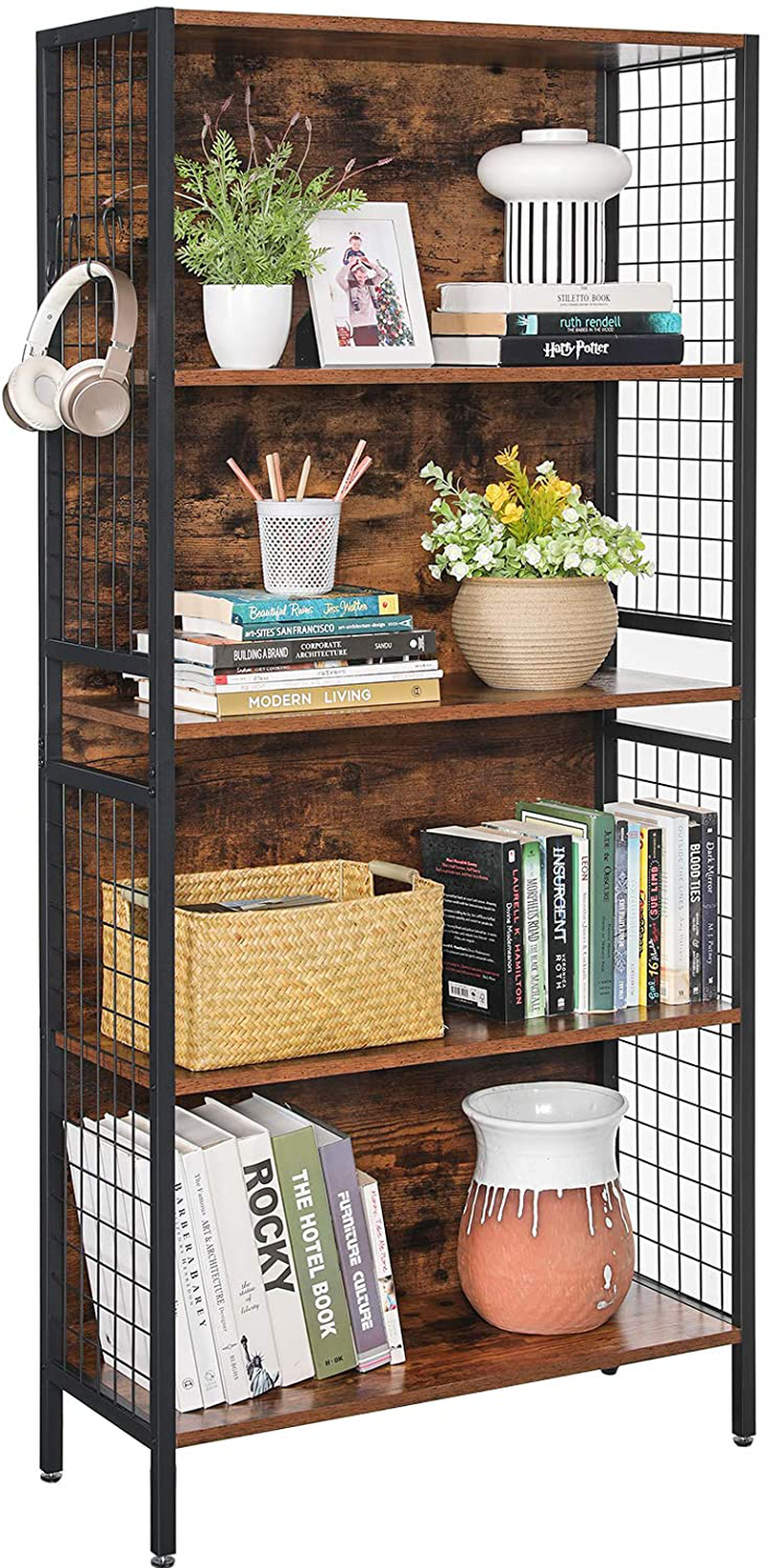 Rena 4 Tiers Bookcase, Office Storage Shelf