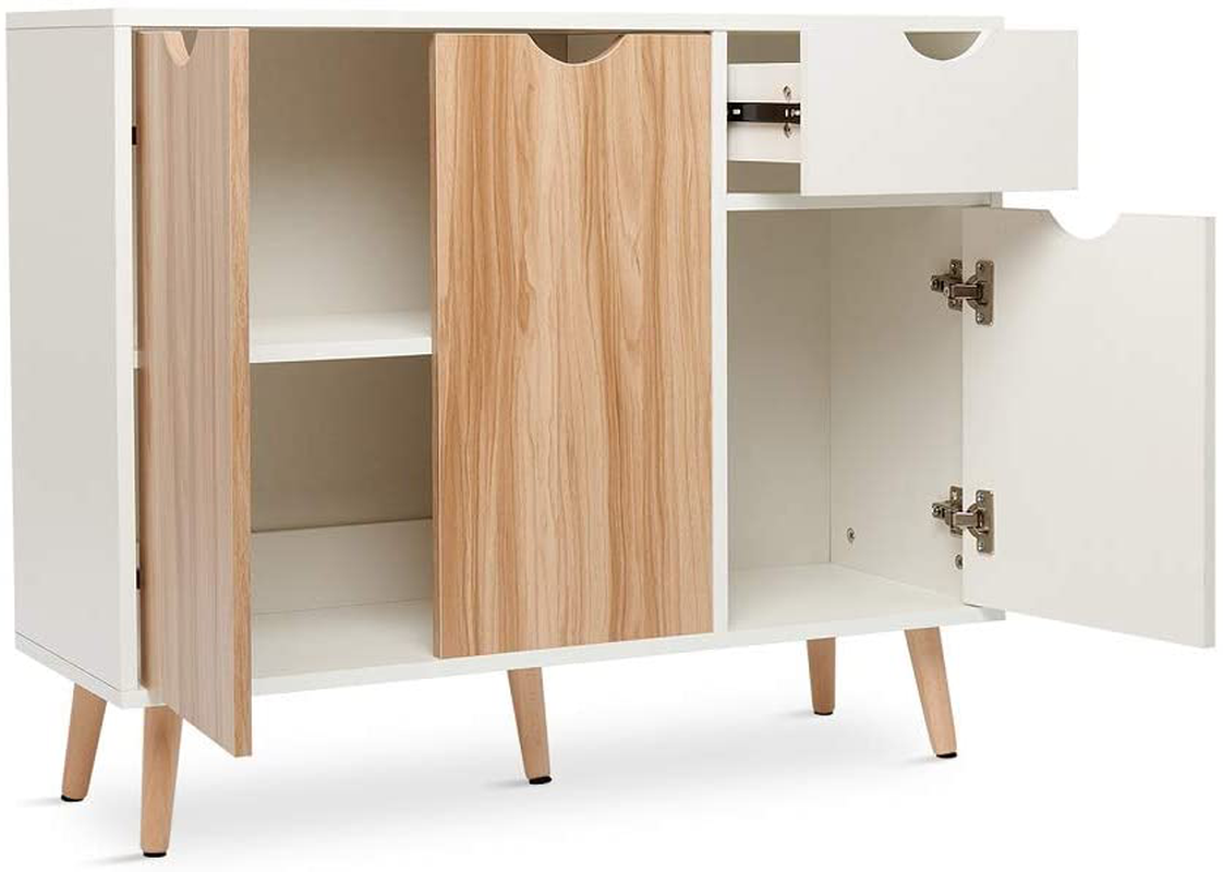 Lynton Cupboard Storage Cabinet with 3 Doors and 1 Drawer Sideboard
