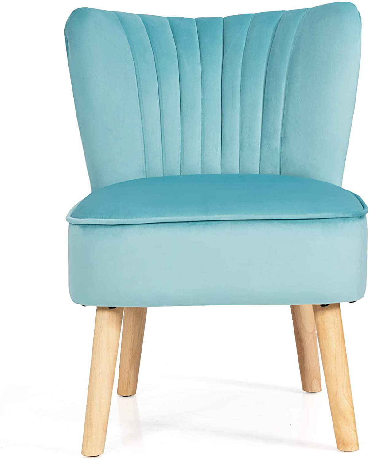 Lara Velvet Accent Chair with Footstool