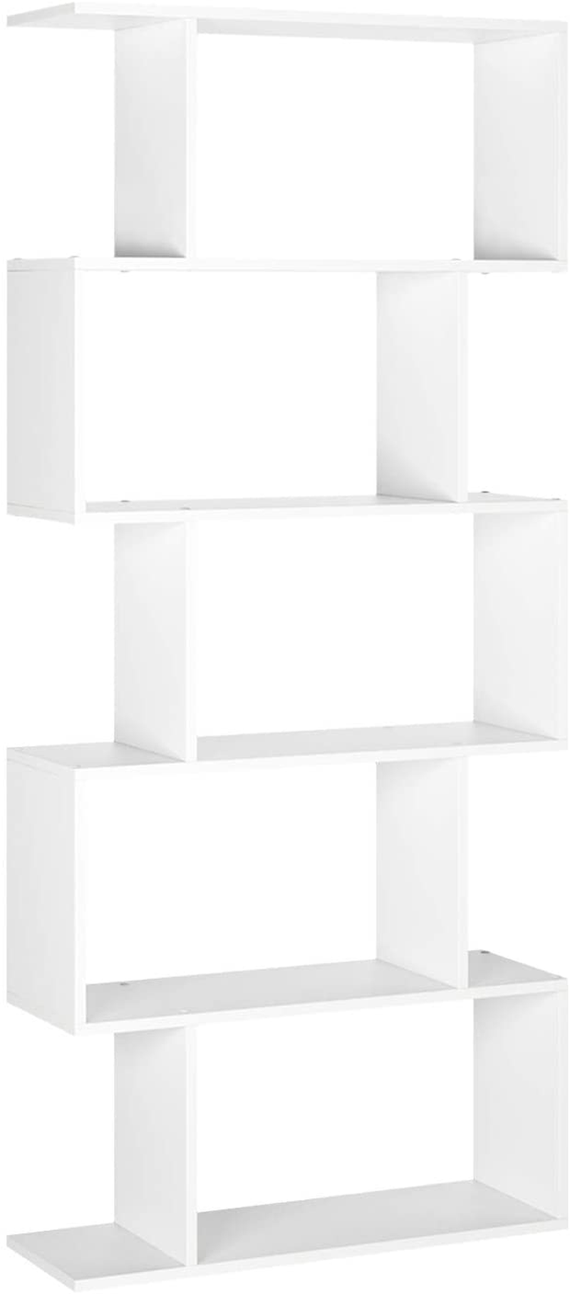 Angel White Bookcase S Shaped 5-Tier Bookcase 