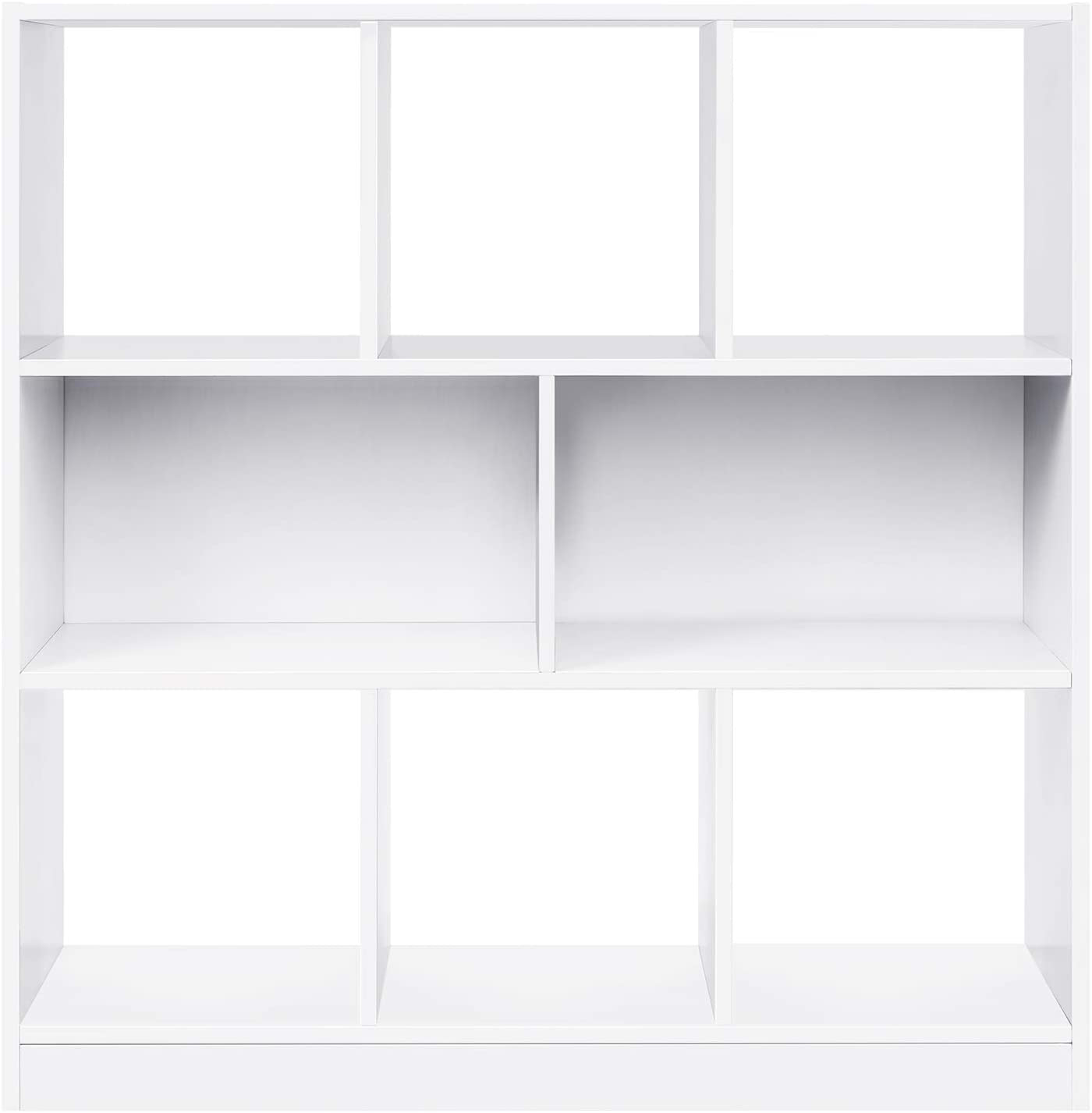 Lynton Wooden Bookcase White with Open Cubes and Shelves