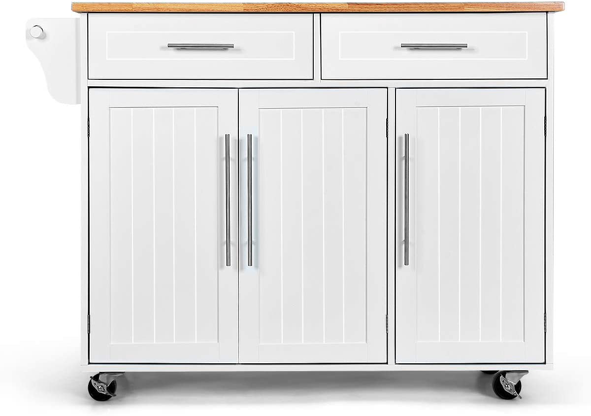 Lynton Rolling Kitchen Cart Storage Cabinets 