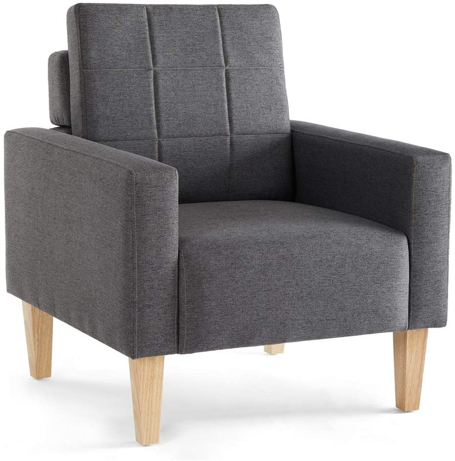 Toby Armchair, Dark Grey Modern Fabric Tub chair