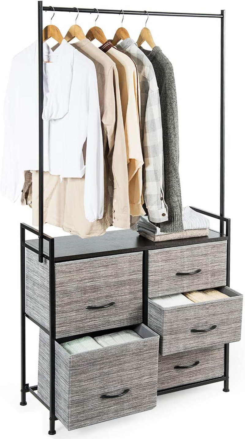George Hanging Clothes Rail with 5 Storage Drawers