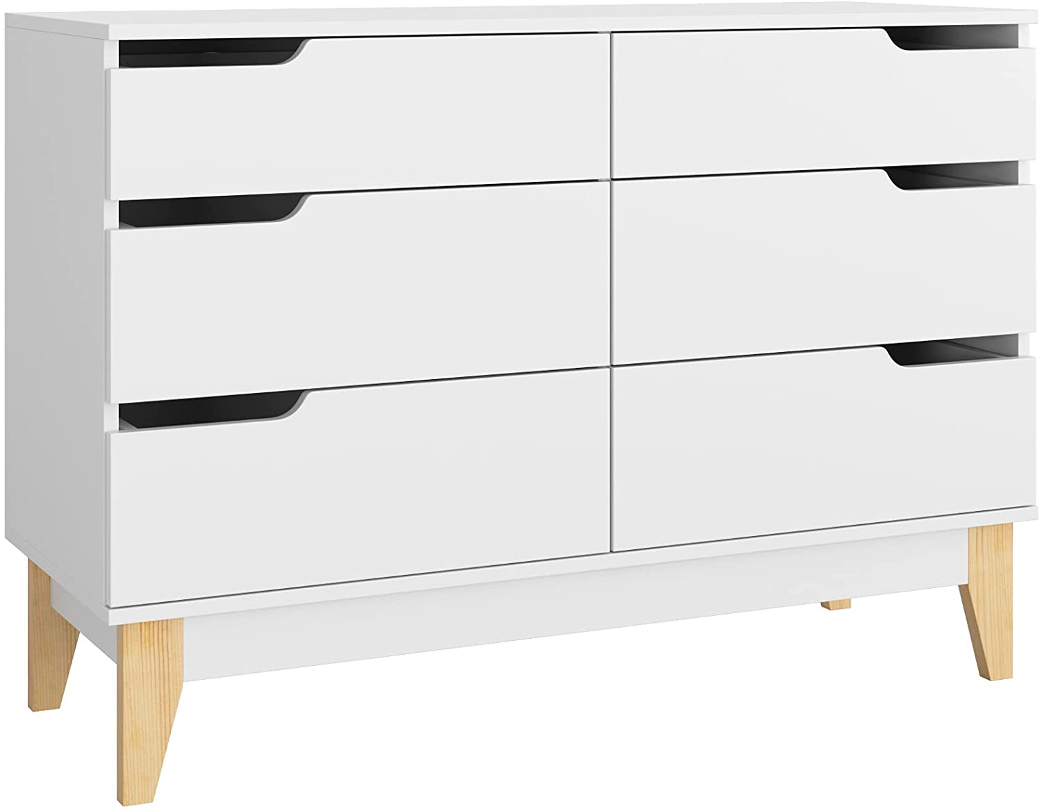 Lynton Chest of 6 Drawers White Cupboard Storage 