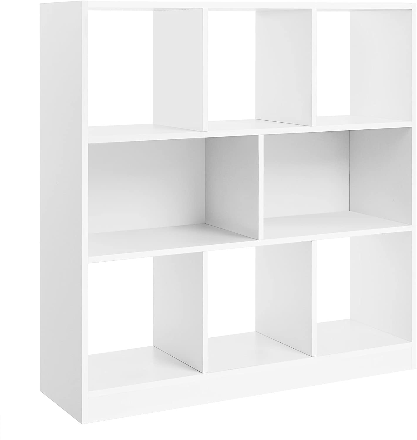 Lynton Wooden Bookcase White with Open Cubes and Shelves