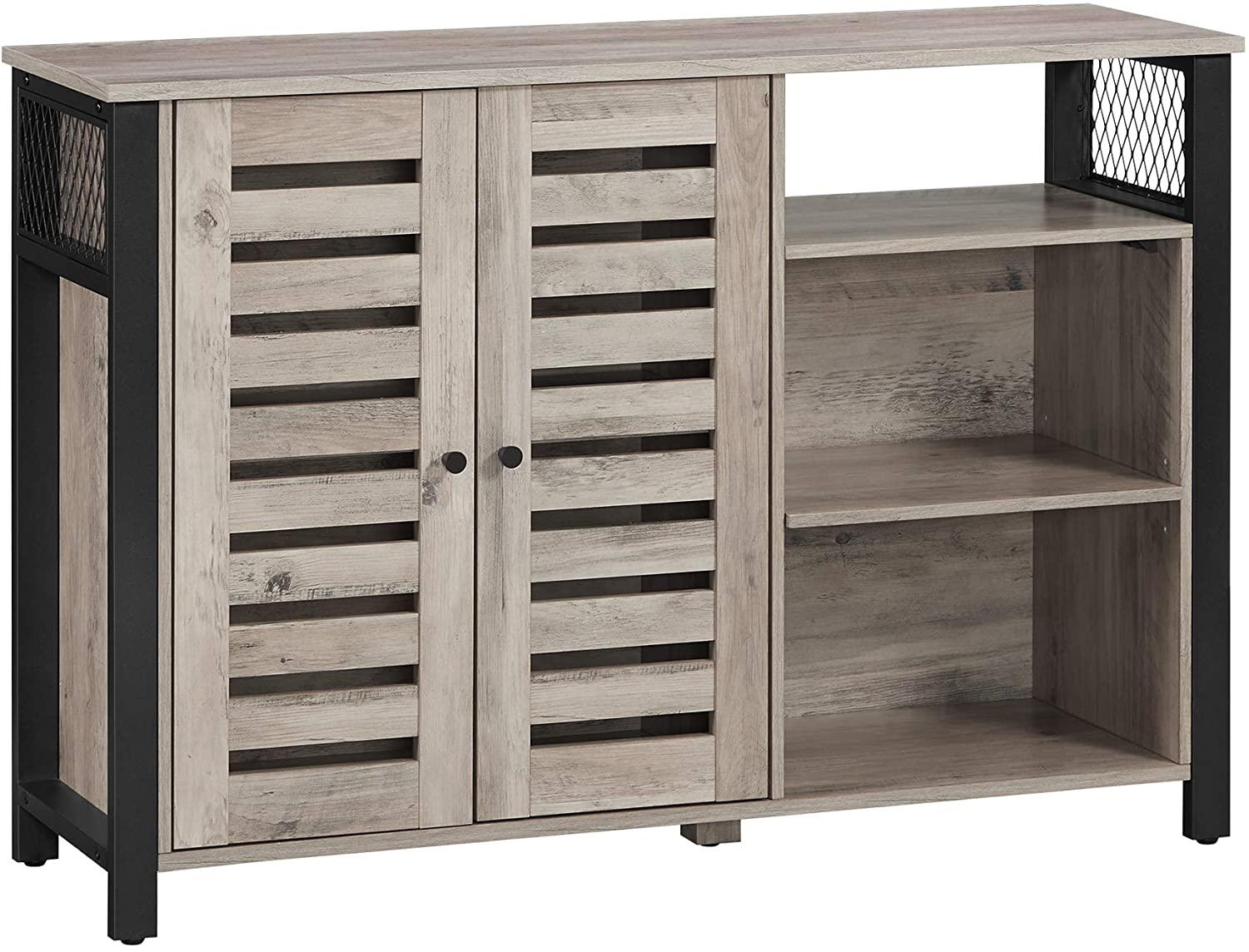 Rena Grey Storage Cabinet, Sideboard with 2 Doors