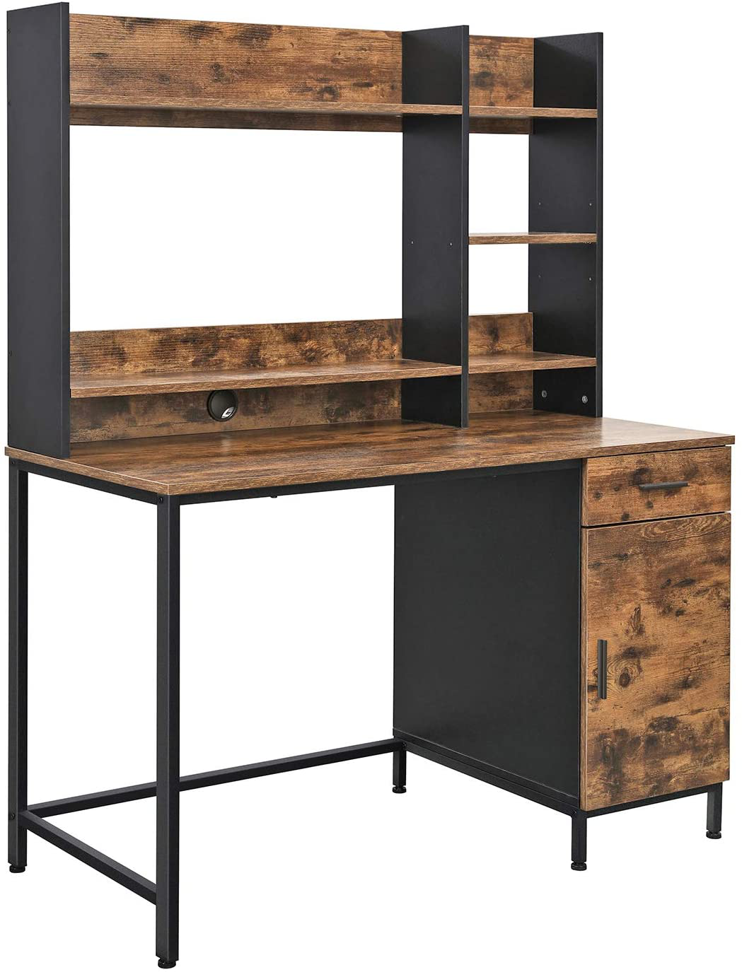 Rena Computer Desk with Shelf Unit with Cabinet and Drawer