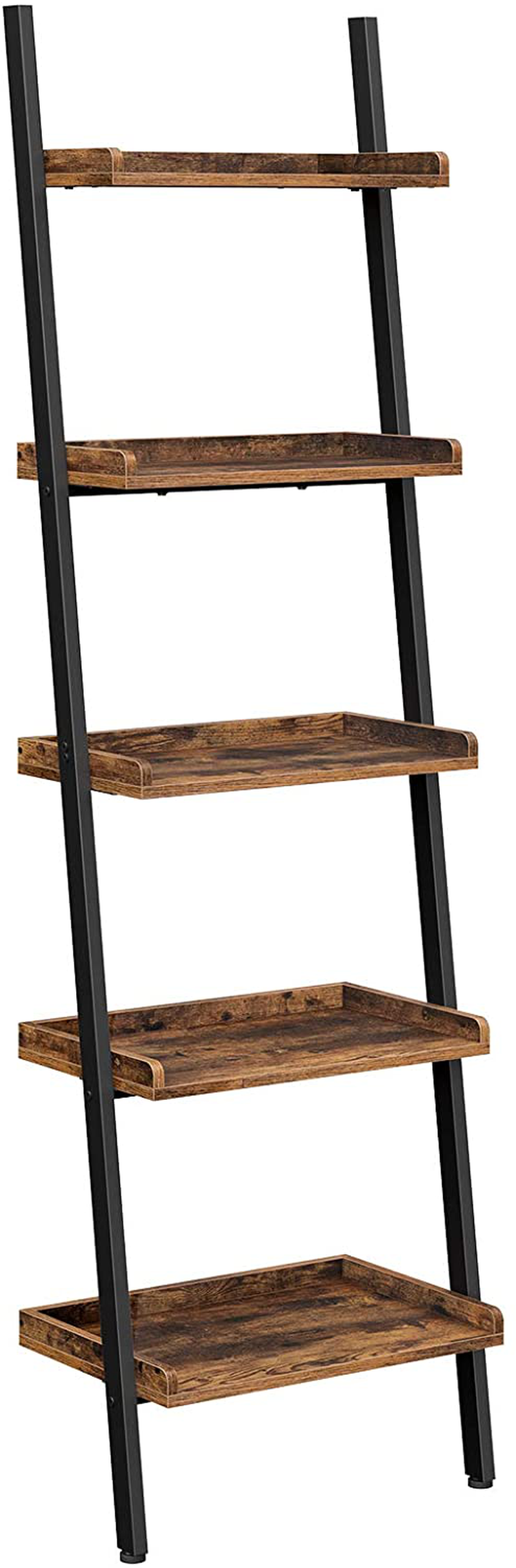 Rena Ladder Shelf 5-Tier Bookcase with Steel Frame