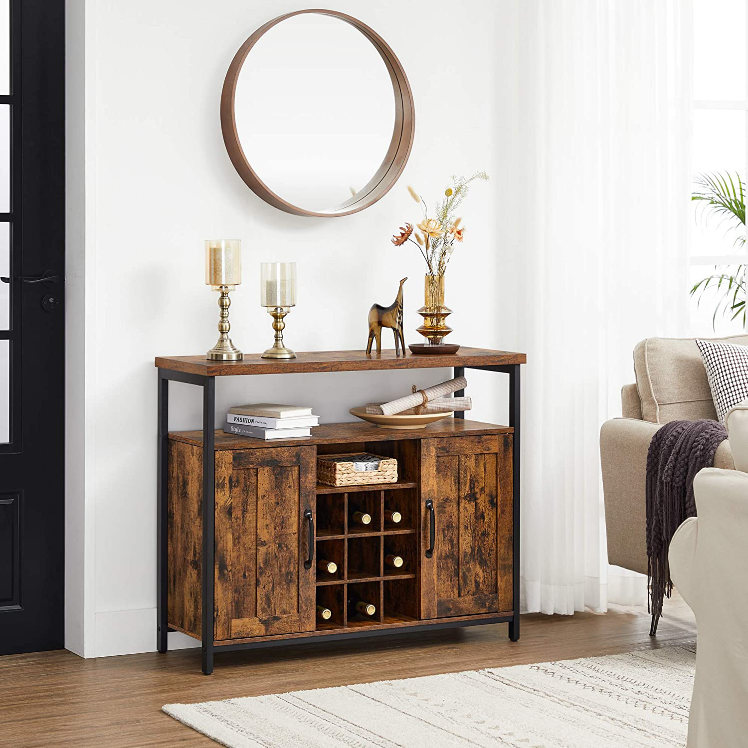 Rena Sideboard and Buffet Table with Wine Holder