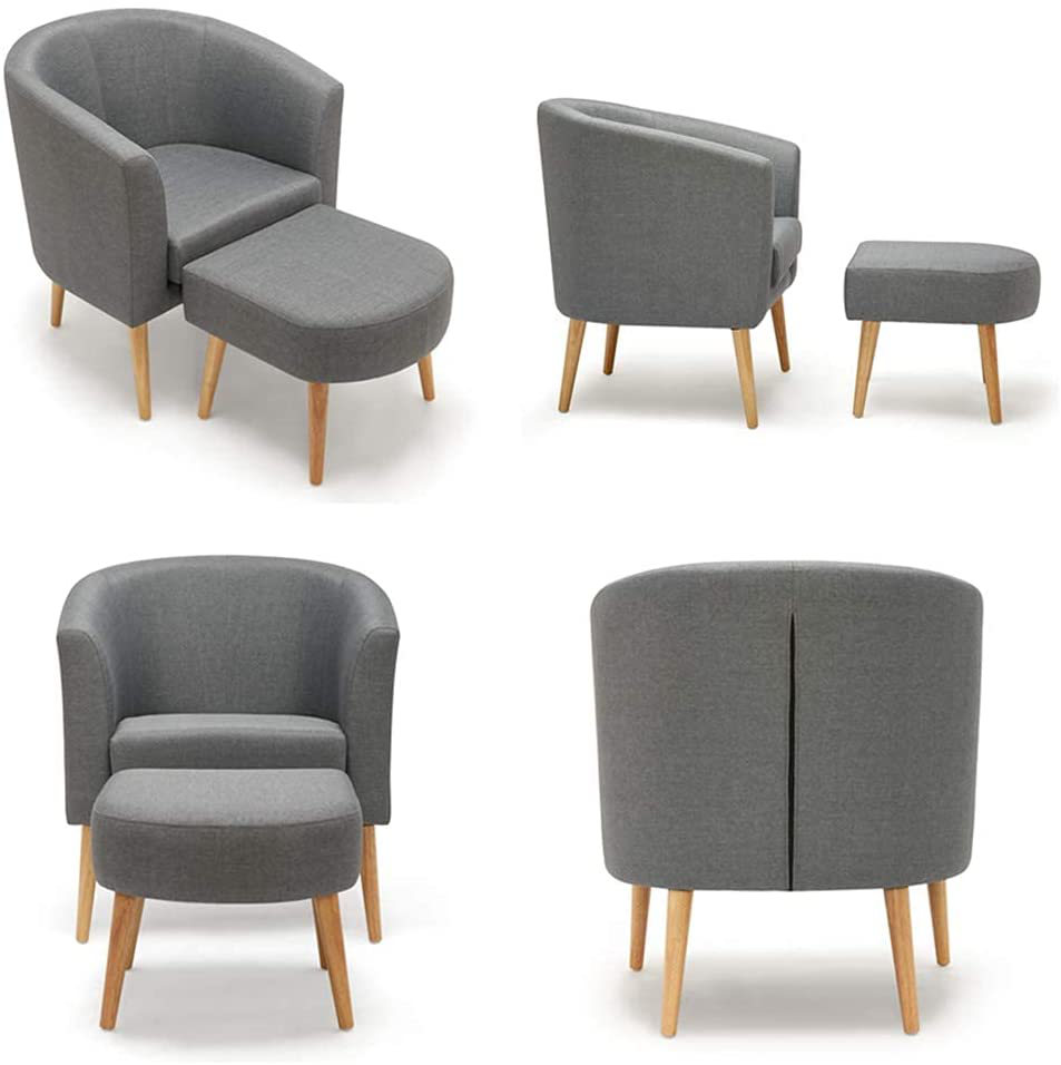 Toby Tub Chair Set Armchair with Footstool