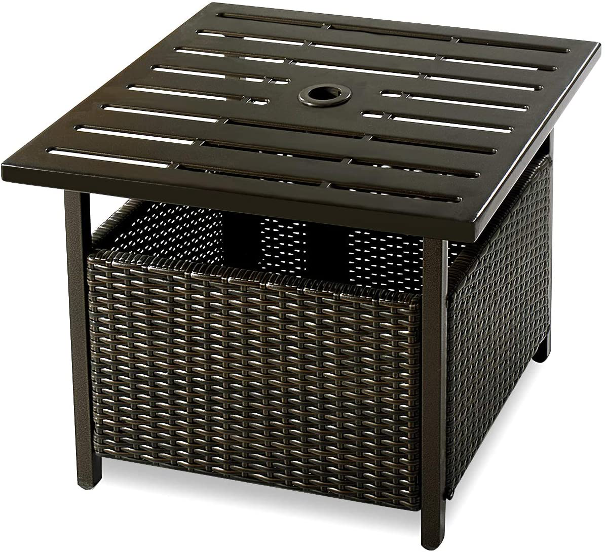 Kolding Outdoor Patio Side Table with Umbrella Hole