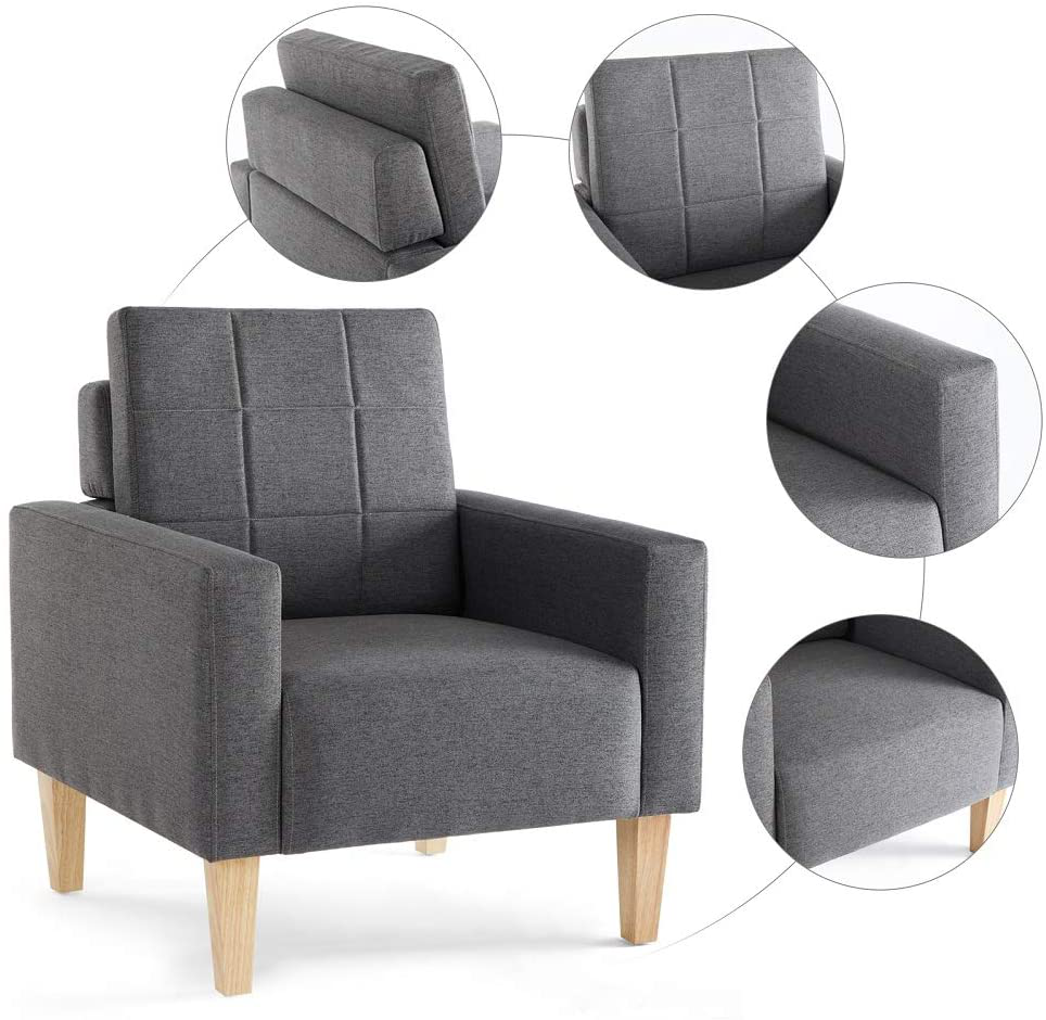 Toby Armchair, Dark Grey Modern Fabric Tub chair