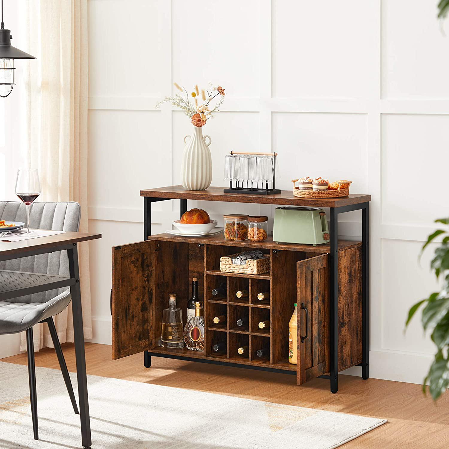 Rena Sideboard and Buffet Table with Wine Holder