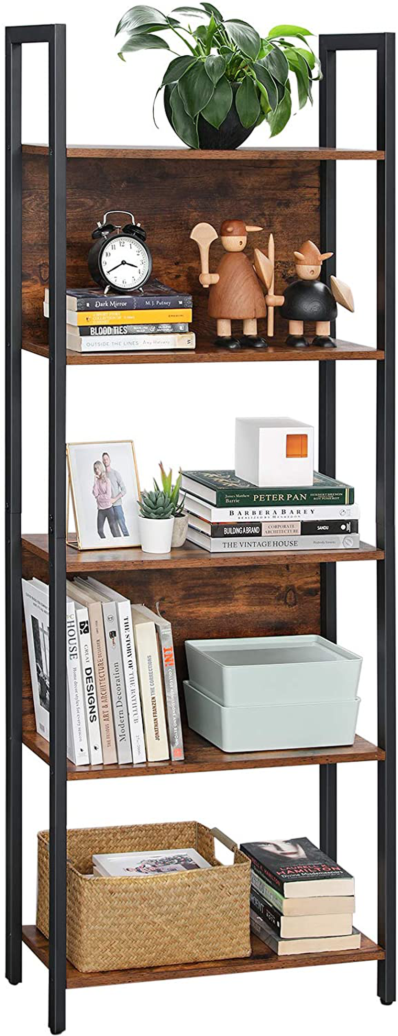 Rena Bookshelf, Storage Shelf, Kitchen Shelf with 5 Shelves