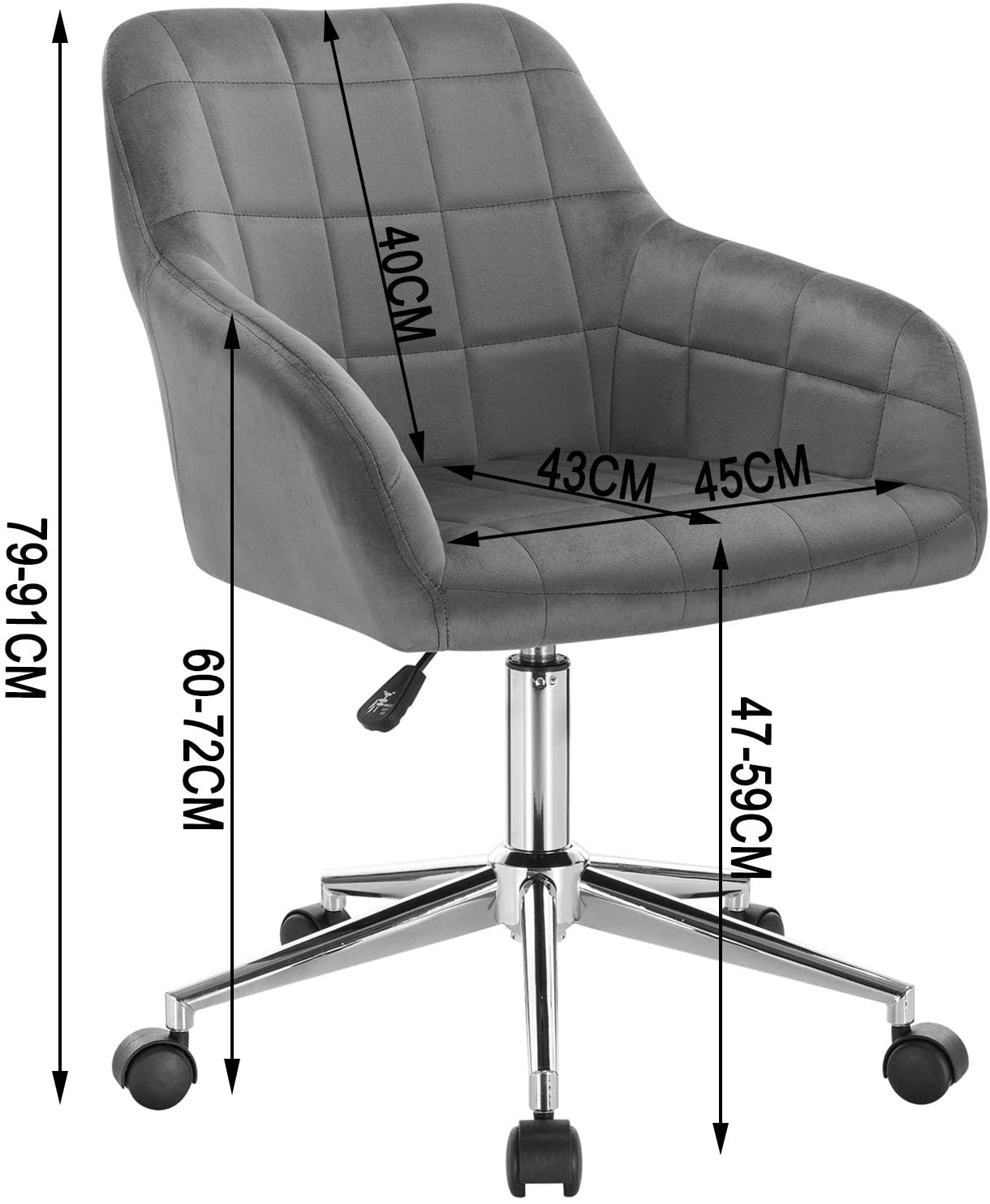 Jenson Office Swivel Chair Grey
