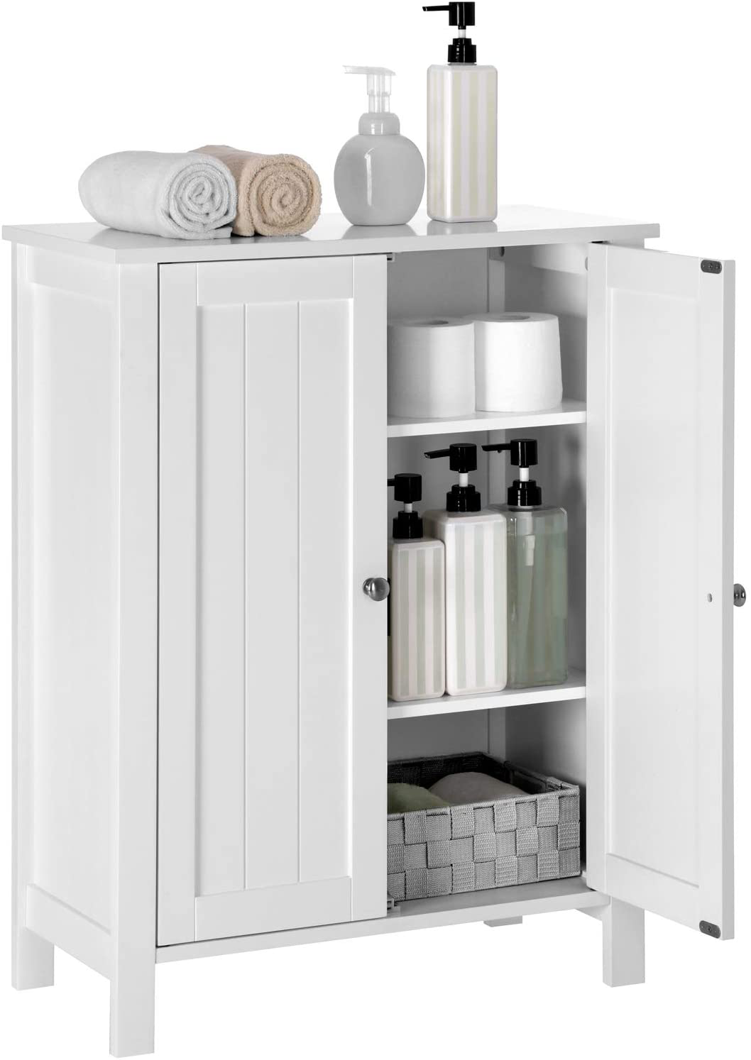 Lynton 2 Door White Bathroom Cabinet Storage Cupboard 