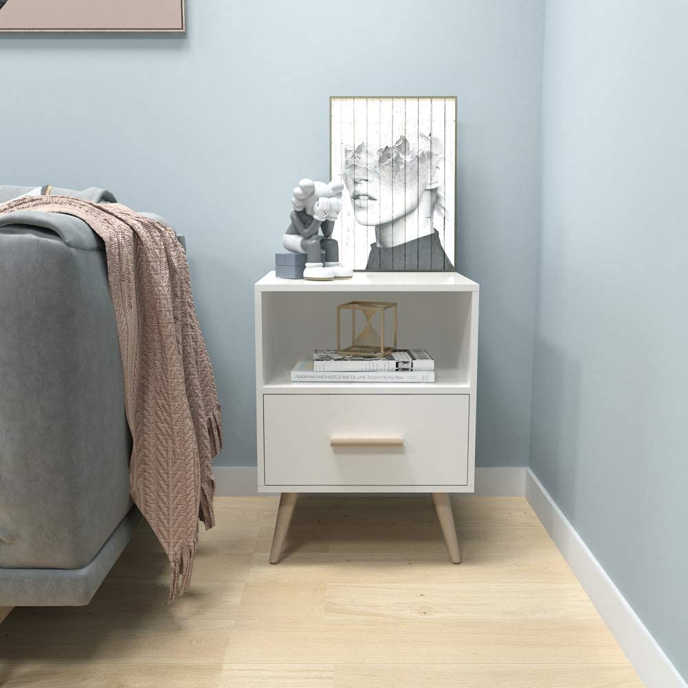 Lynton Bedside table Nightstand with one Drawer
