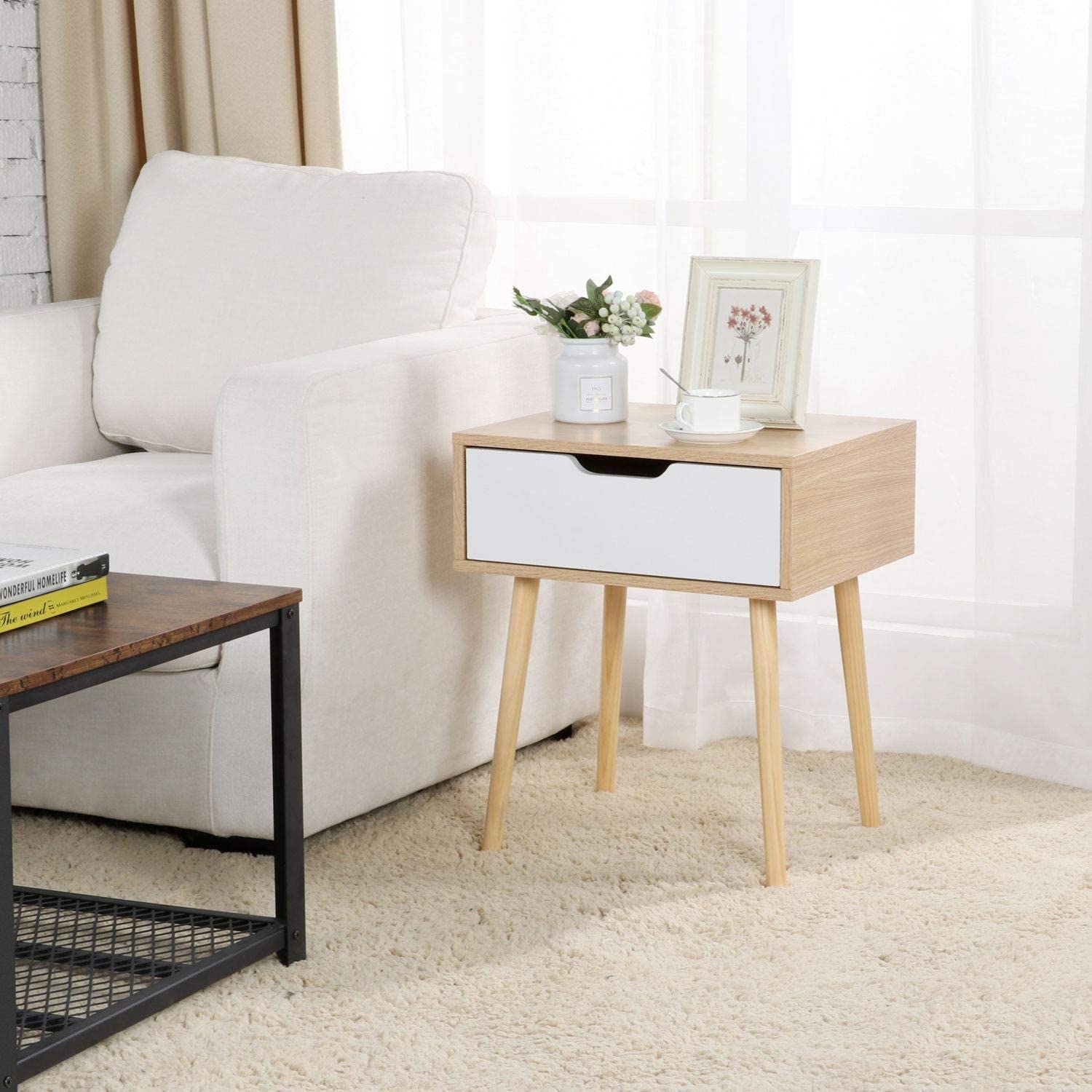 Lynton Bedside table with Drawer Scandinavian Design