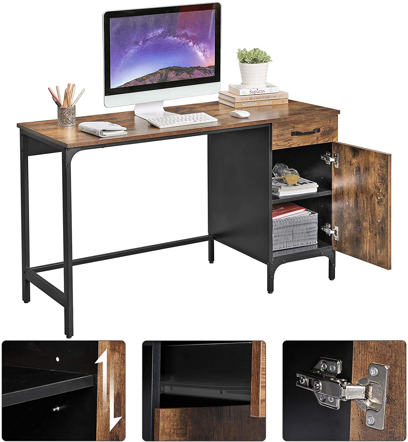 Rena Computer Desk with Drawer Storage