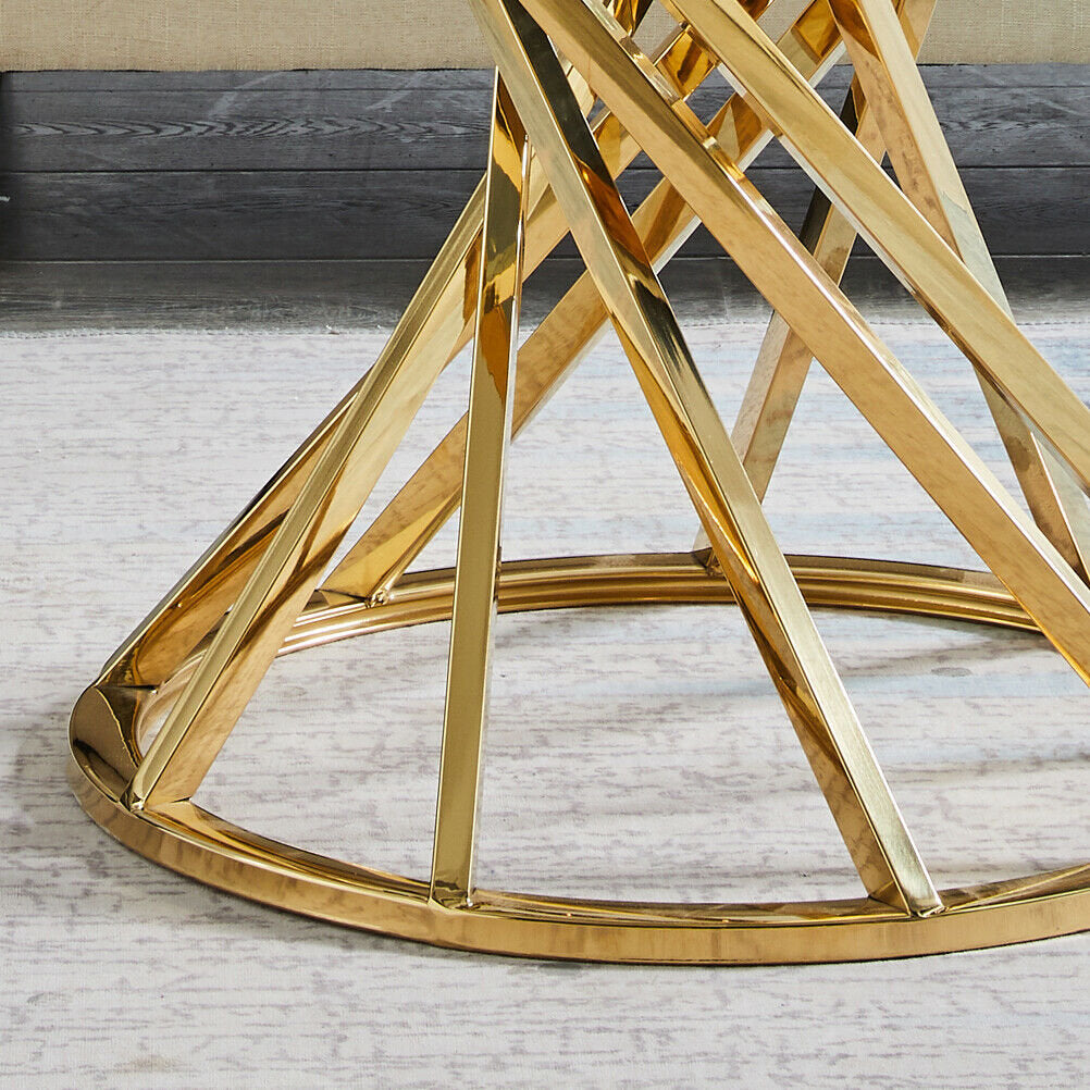 Charisma Round Side Table in Gold Chrome