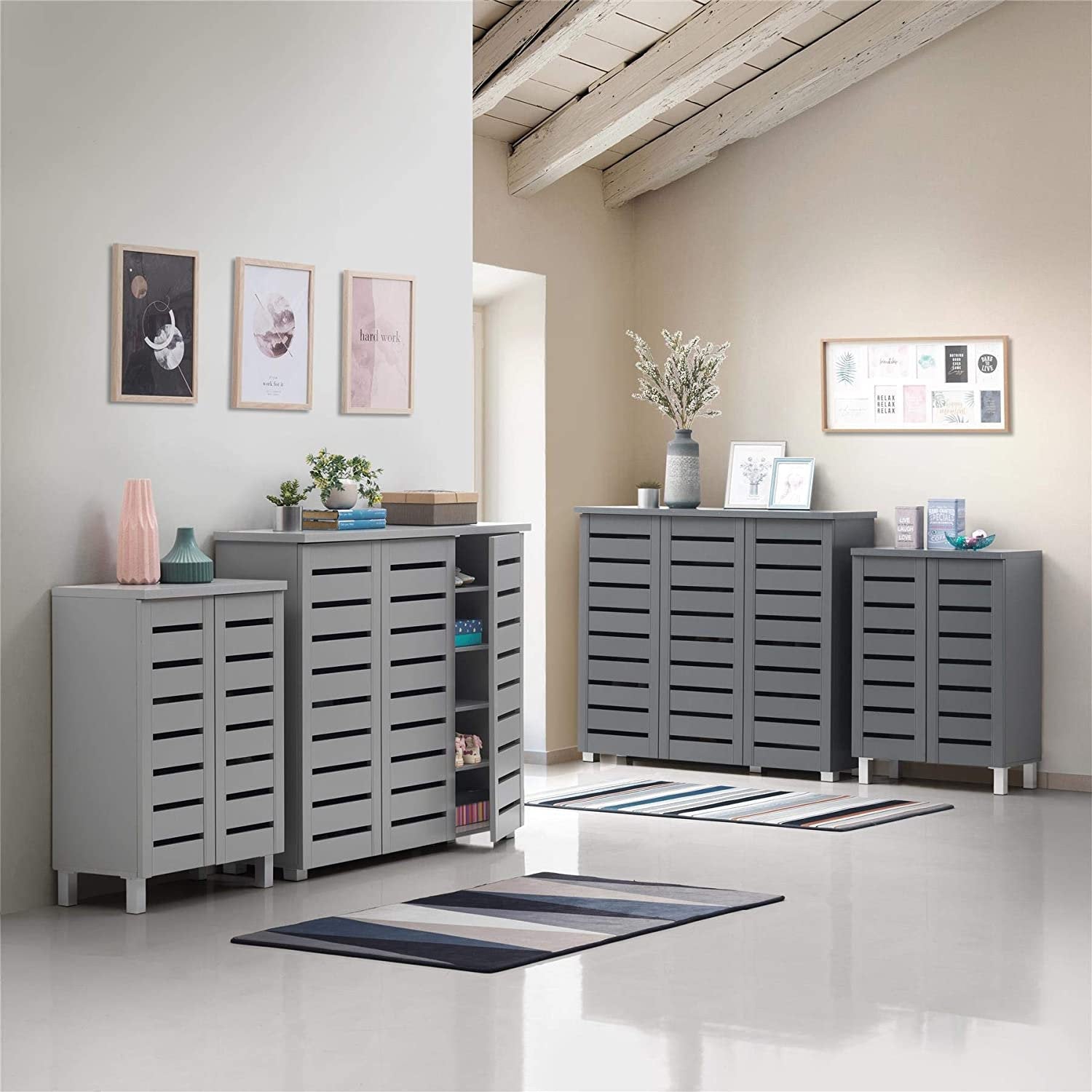 Lucy  Shoe Cabinet Modern Grey