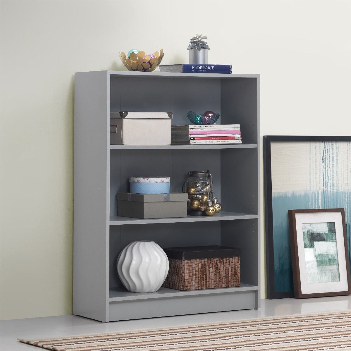 Lucy 4 Tier Bookcase Grey