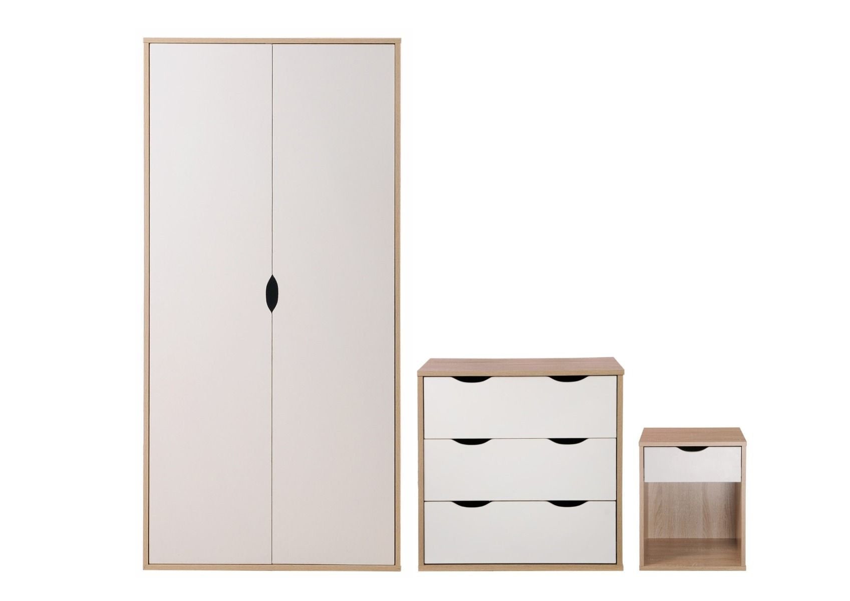 Samira Bedroom Furniture Set in White/ Oak