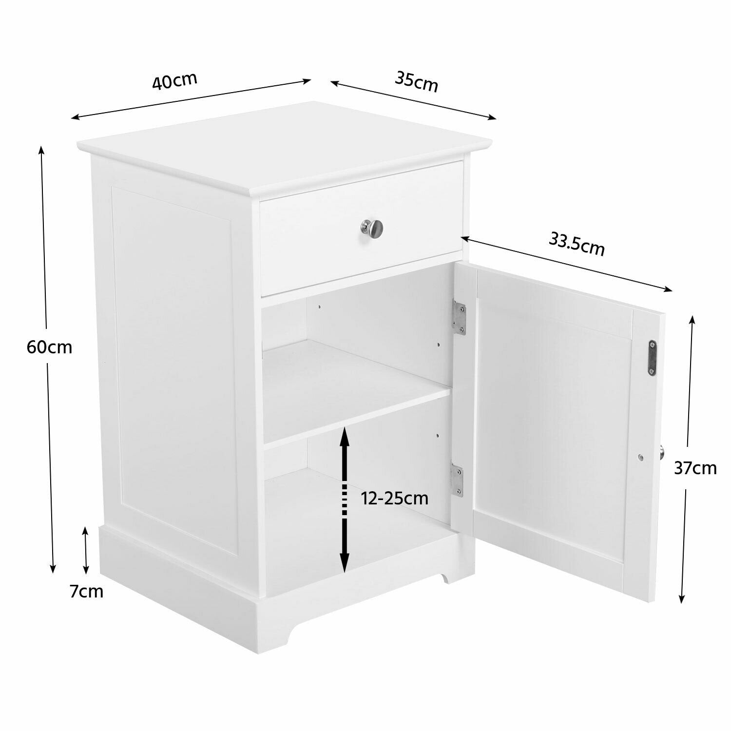 Campton Bedside Drawers in White