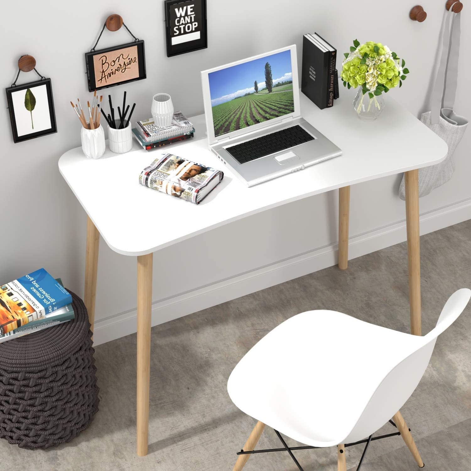 Lynton Simple White Desk