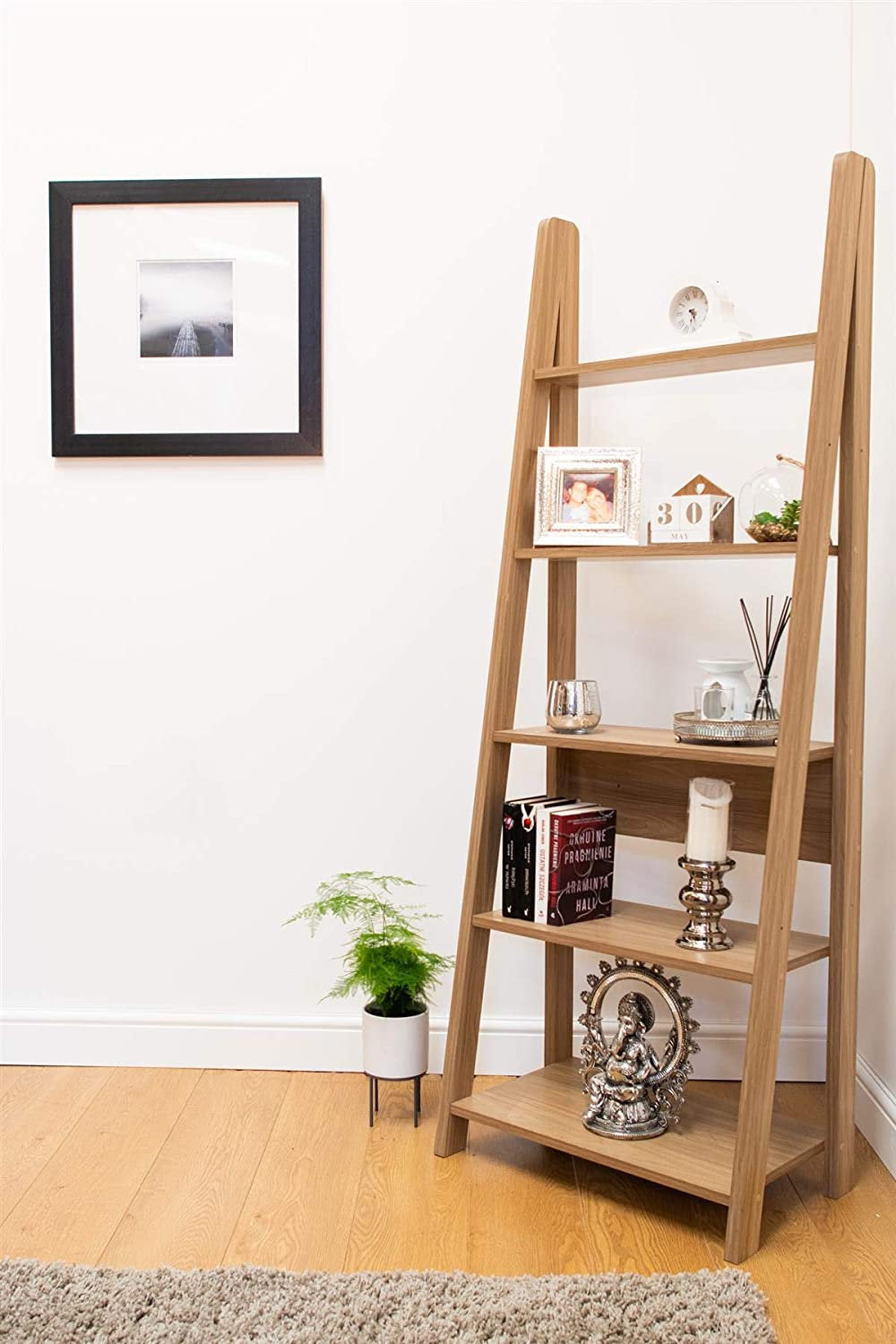 Lucy Oak Ladder Bookcase