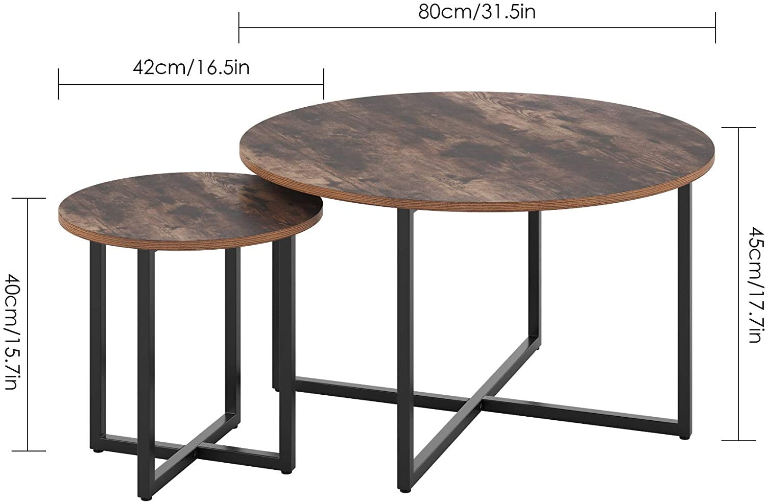 Rena Rustic Side Table Set