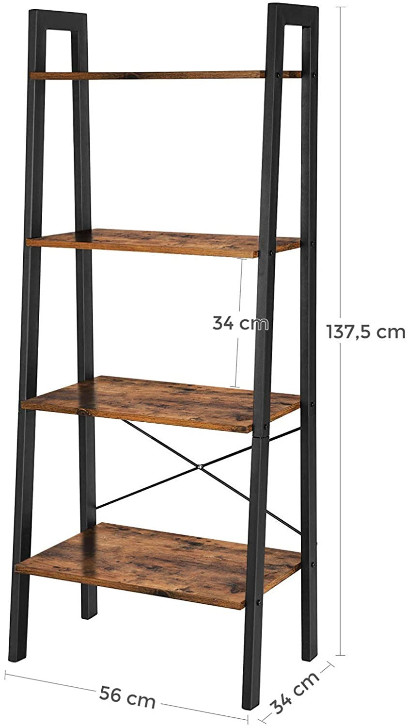 Rena Industrial Ladder Shelf Rustic Style