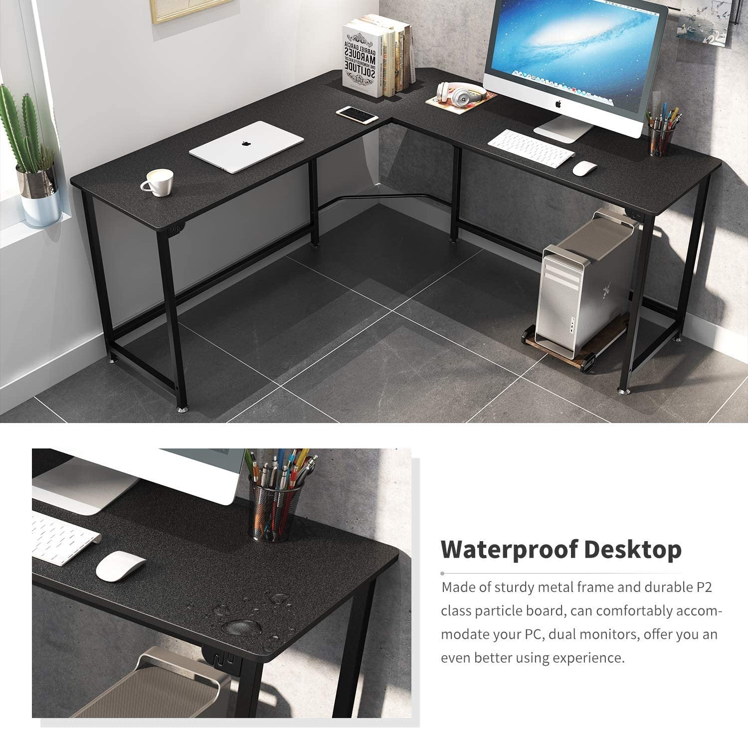 Oslo Black Corner Desk l Shaped
