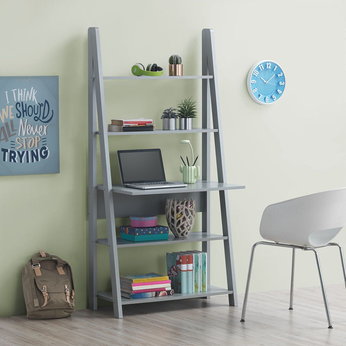 Kolding Ladder Desk with Shelves