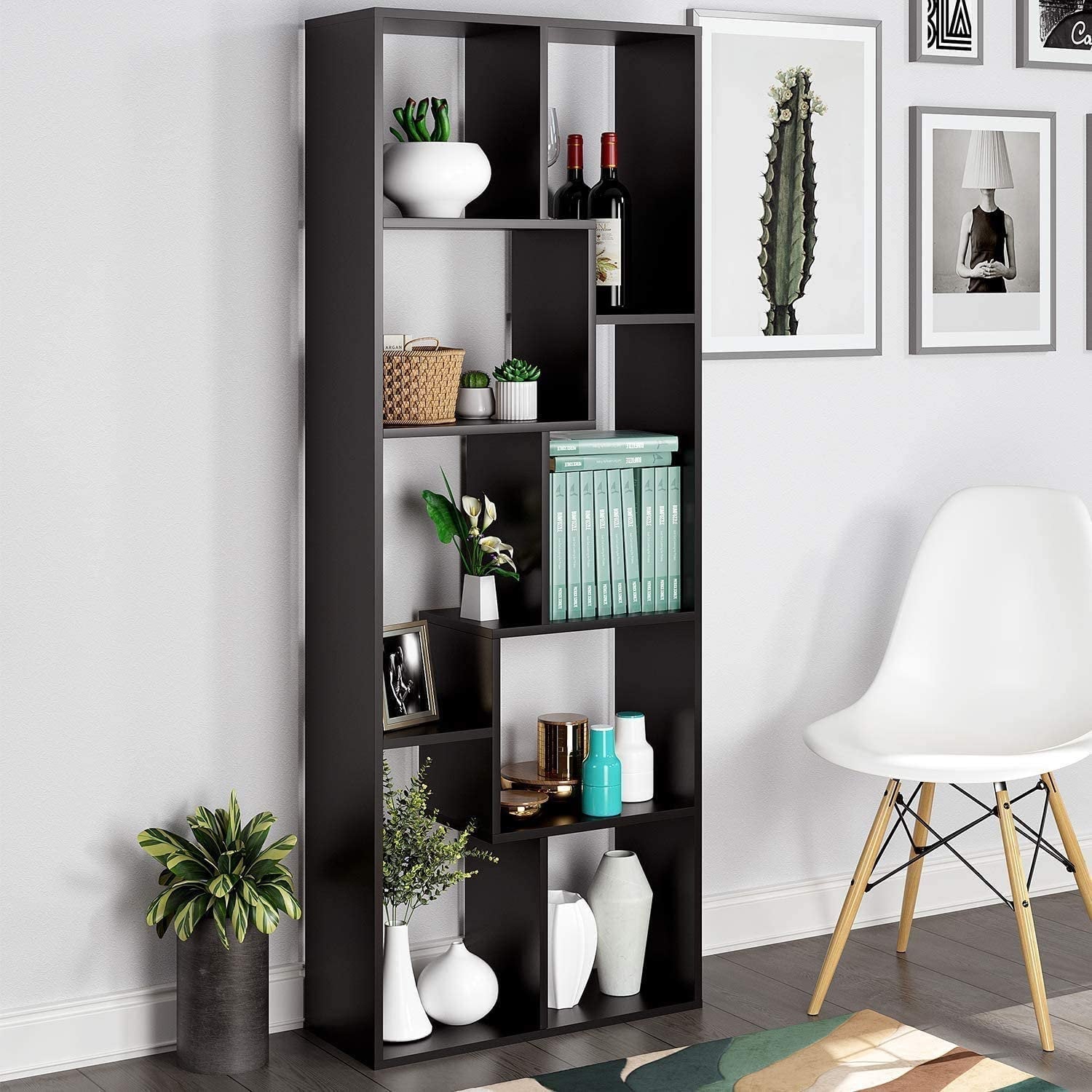Kensington Tall Black Bookcase Modern