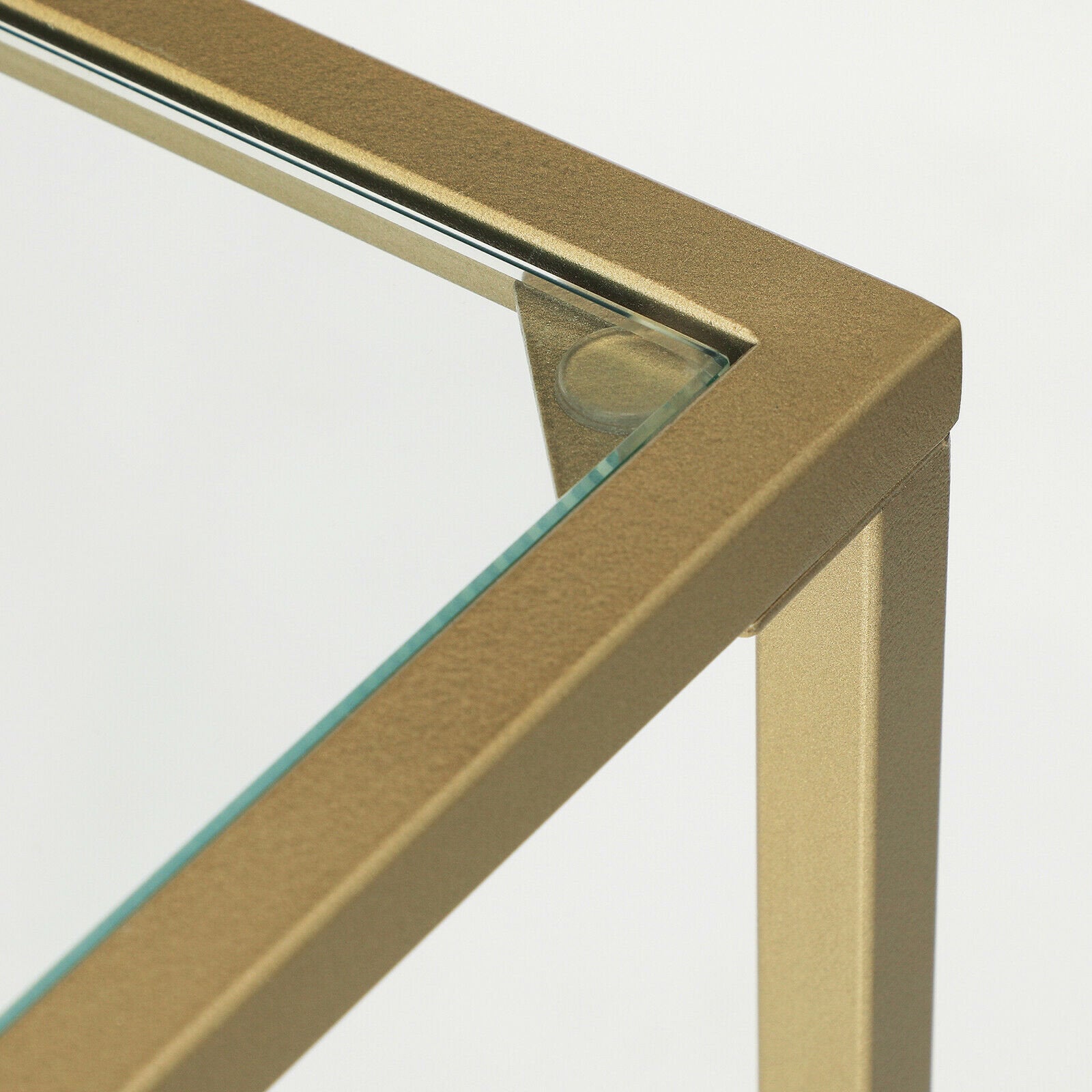 Jenna Rectangular Glass Coffee Table Gold Frame