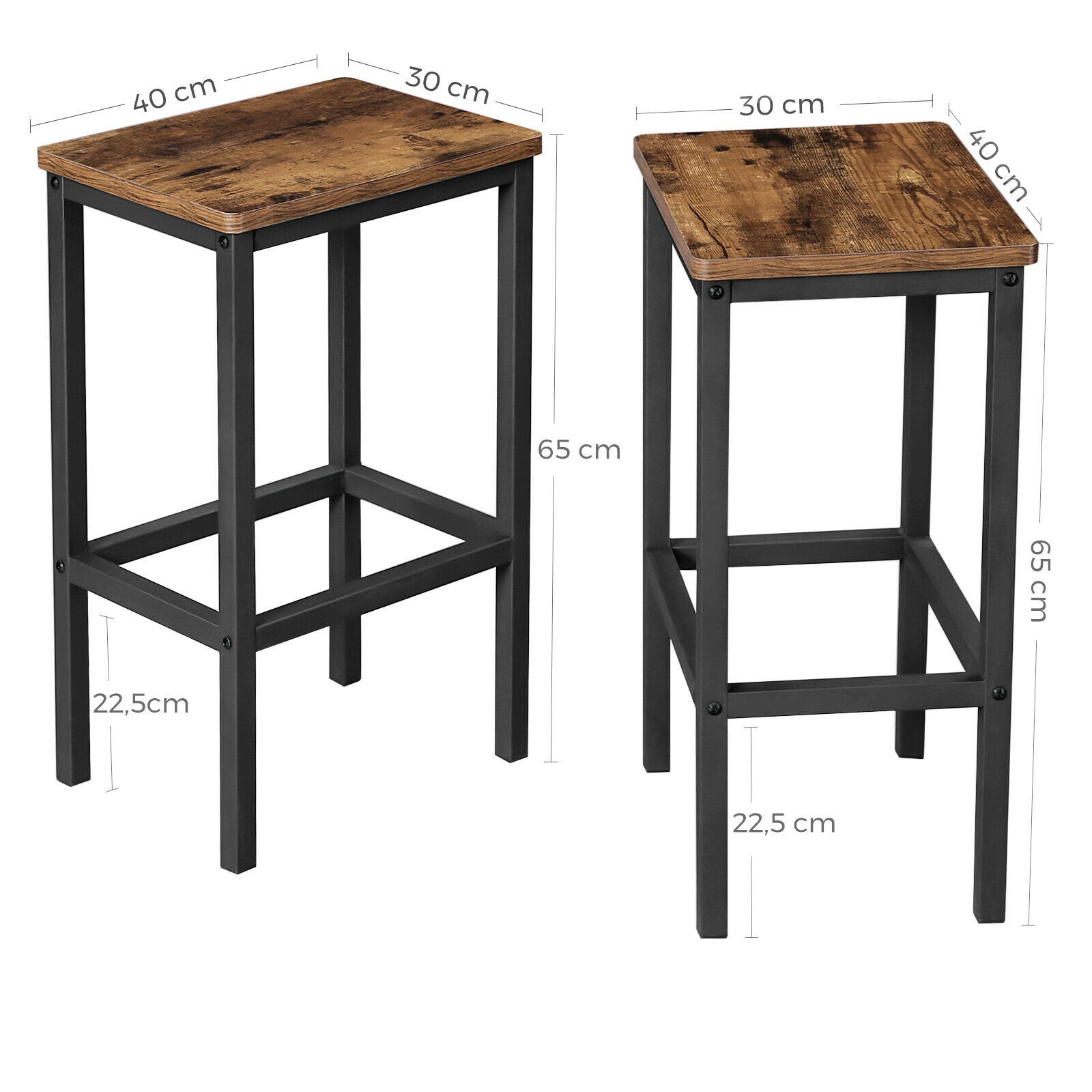 High Breakfast Table Bar Set with 2 Stools