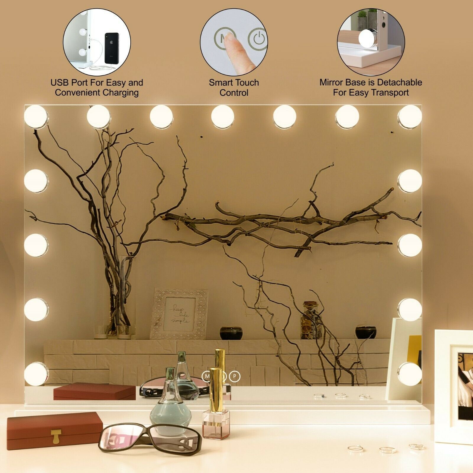 Makeup mirror with bulbs Hollywood mirror