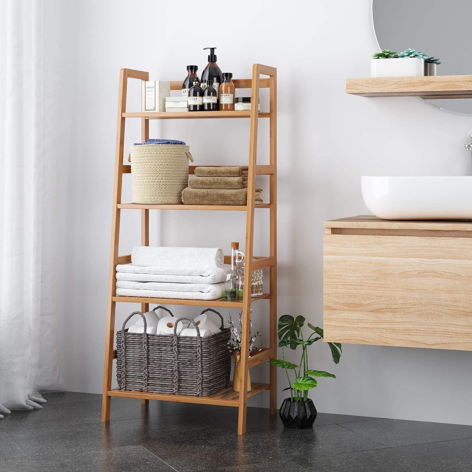 Lyla Bamboo Ladder Shelf