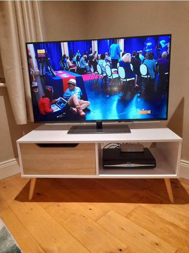 Lynton White and Oak Coffee Table / Tv Stand Scandinavian Style