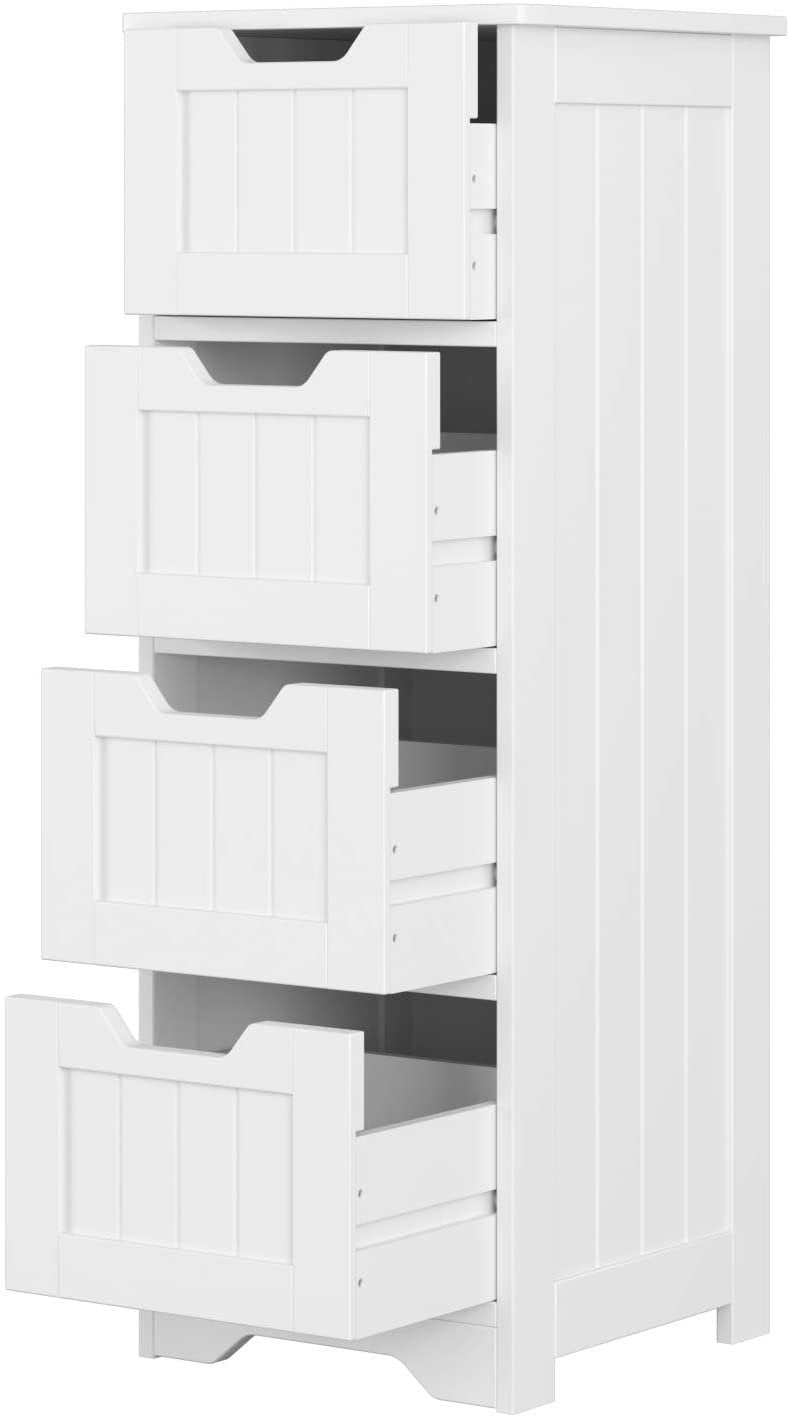 Arcadia Bathroom Storage Unit Drawer Cabinet White Tall